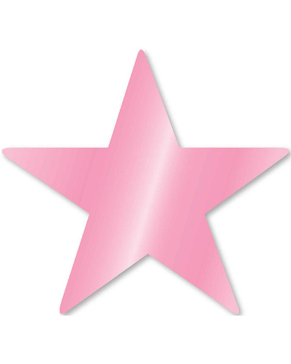 New Pink Foil Star Cutouts Pack of 5