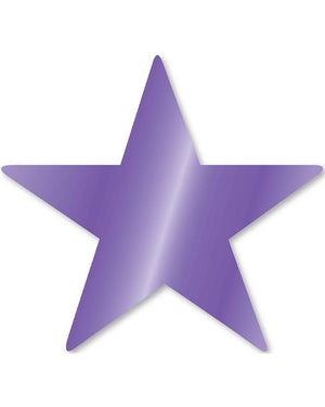New Purple Foil Star Cutouts Pack of 5