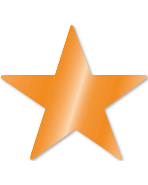 Orange Foil Star Cutouts Pack of 5