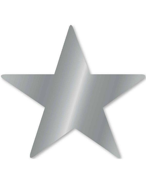 Silver Foil Star Cutouts Pack of 5