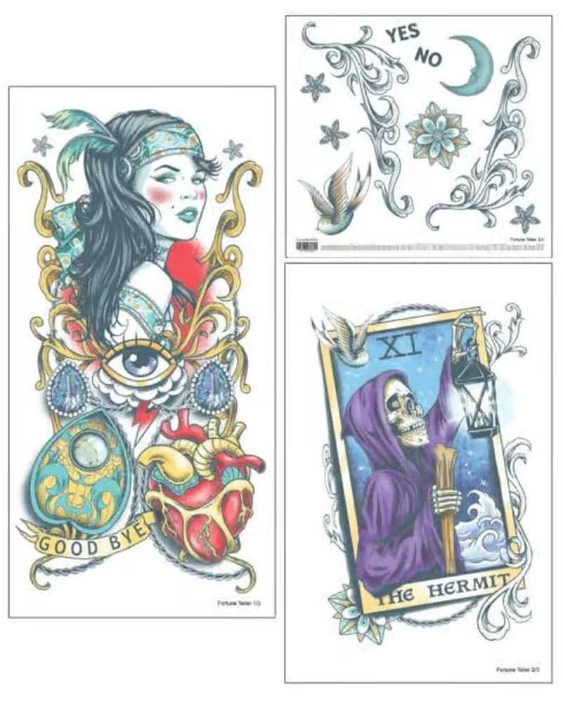 Fortune Teller FX Temporary Sleeve Tattoos