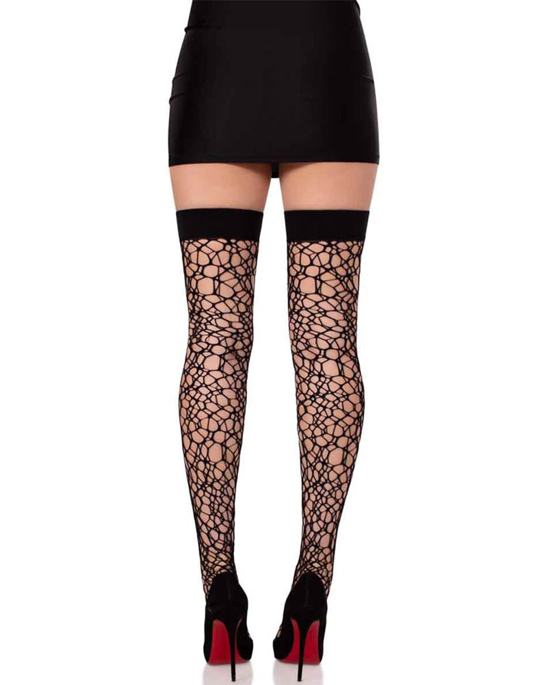 Fractured Net Thigh Highs