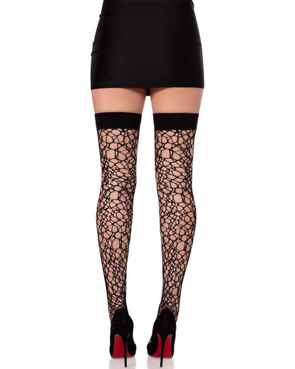 Fractured Net Thigh Highs