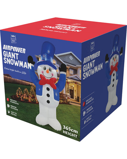 Frosty Snowman High Five Christmas Lawn Inflatable 3.6m