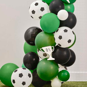 Kick Off Party Football Balloon Arch with Card Trophy Decorations
