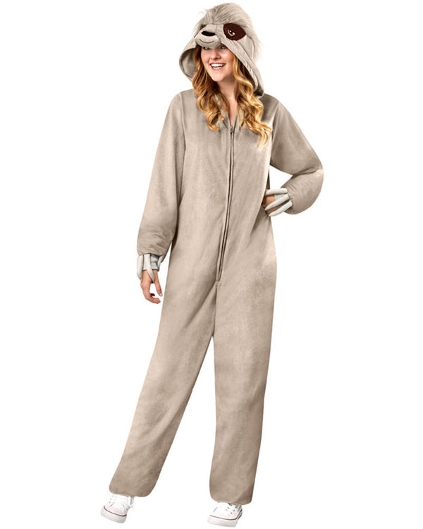 Furry Sloth Hooded Adult Onesie