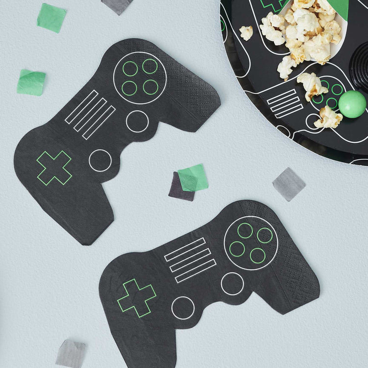 Game Controller Napkins Controller Shape Pack of 16