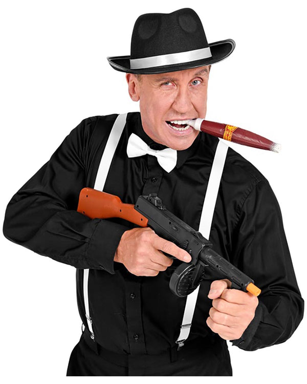 Gangster Hat Braces Bow Tie and Cigar Set