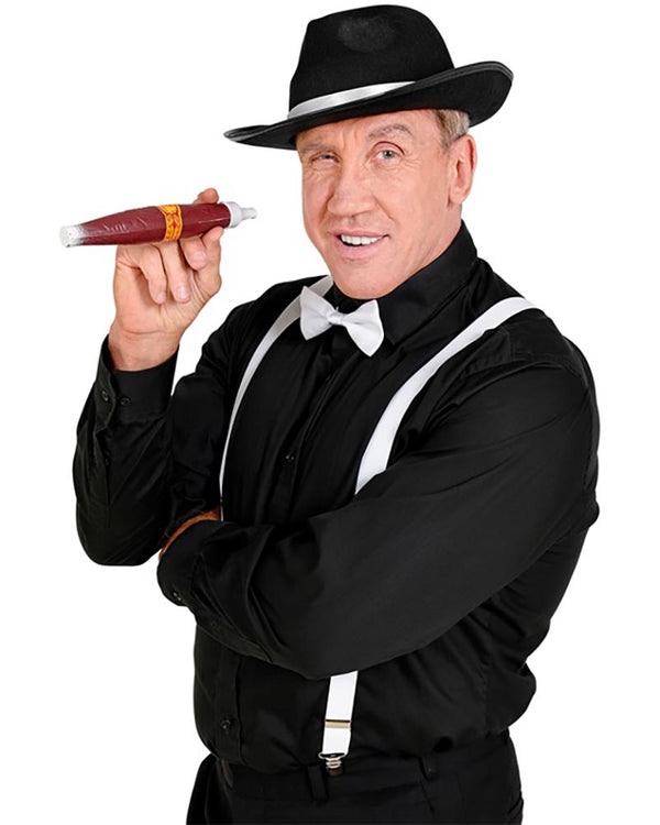 Gangster Hat Braces Bow Tie and Cigar Set