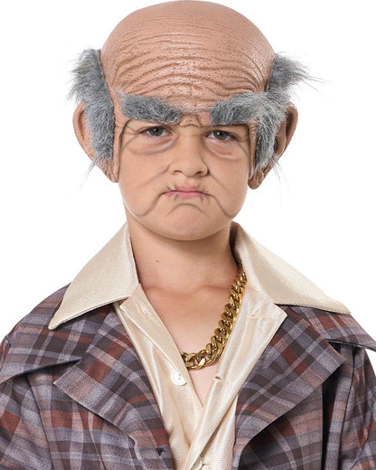 Garry Old Cue Ball Child Bald Cap and Novelty Glasses Set