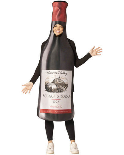 Get Real Bottle of Red Wine Adult Costume