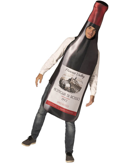 Get Real Bottle of Red Wine Adult Costume