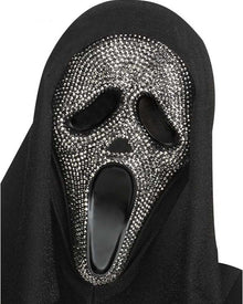 Scream Ghost Face Crystal Stones Bling Halloween Mask
