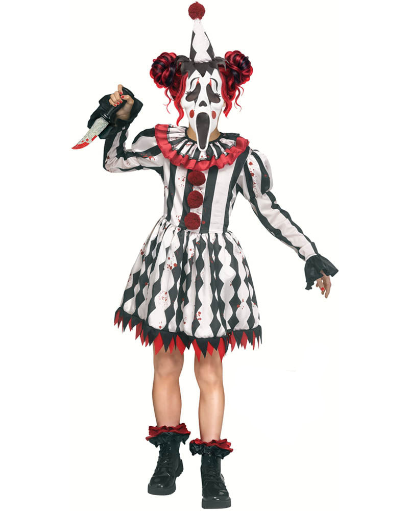 Ghost Face Harlequin Girls Costume