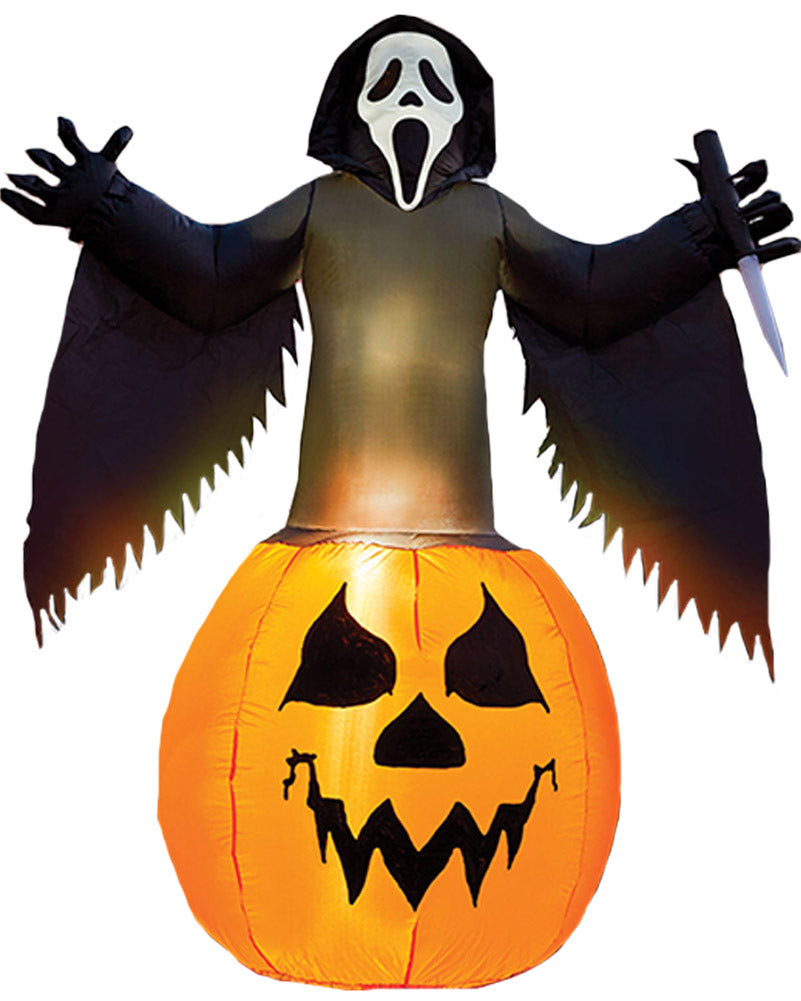 Scream Ghost Face Light Up Lawn Inflatable 1.8m