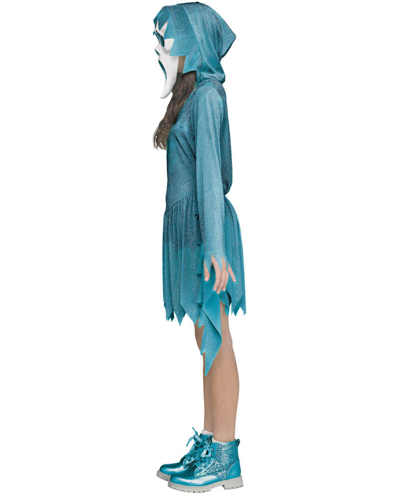 Ghost Face Teal Girls Costume
