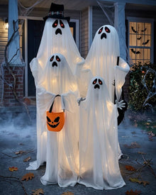 Ghost Stack Family Animated Halloween Decoration 1m