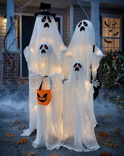 Ghost Stack Family Animated Halloween Decoration 1m