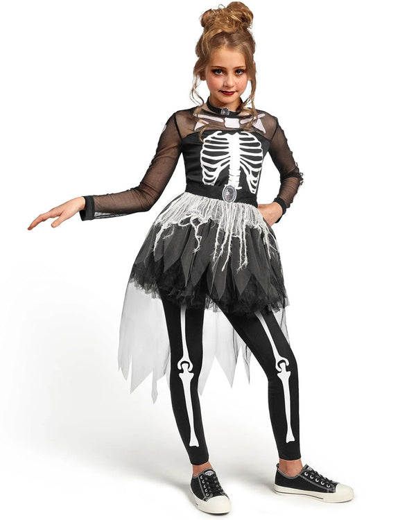Ghostly Skeleton Girls Costume