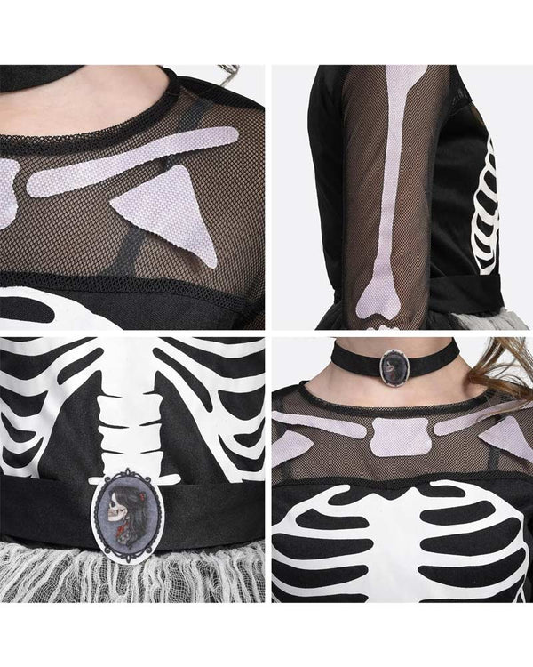 Ghostly Skeleton Girls Costume