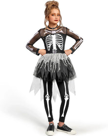 Ghostly Skeleton Girls Halloween Costume