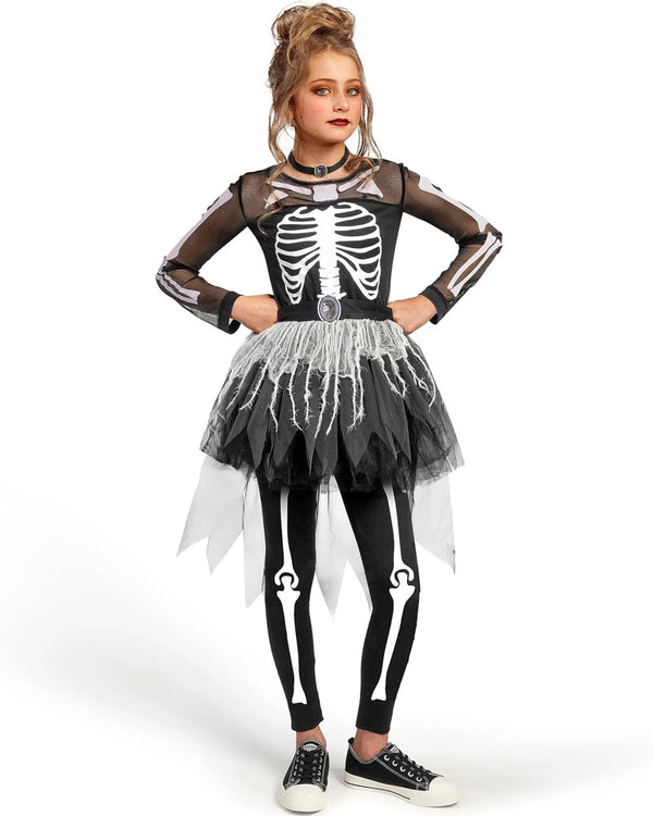 Ghostly Skeleton Girls Costume