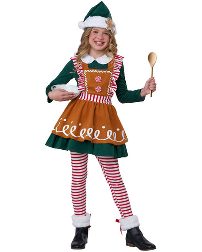 Gingerbread Elf Girls Costume