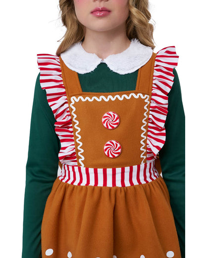 Gingerbread Elf Girls Costume