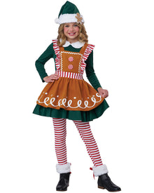 Gingerbread Elf Girls Costume