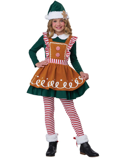 Gingerbread Elf Girls Costume