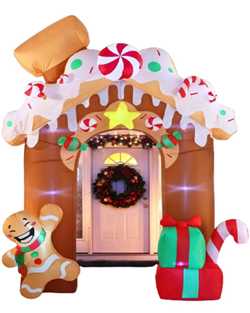 Gingerbread House Archway Christmas Lawn Inflatable 3m