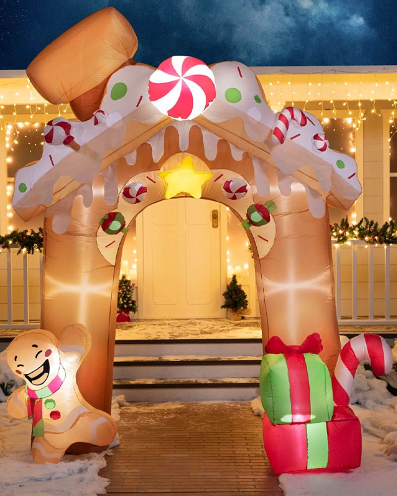 Gingerbread House Archway Christmas Lawn Inflatable 3m