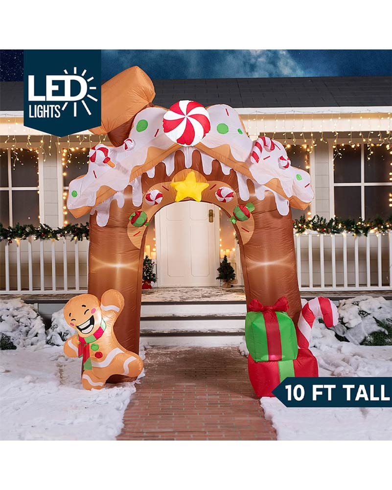 Gingerbread House Archway Christmas Lawn Inflatable 3m