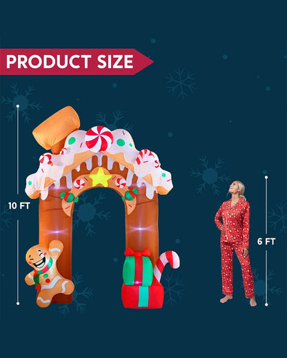 Gingerbread House Archway Christmas Lawn Inflatable 3m