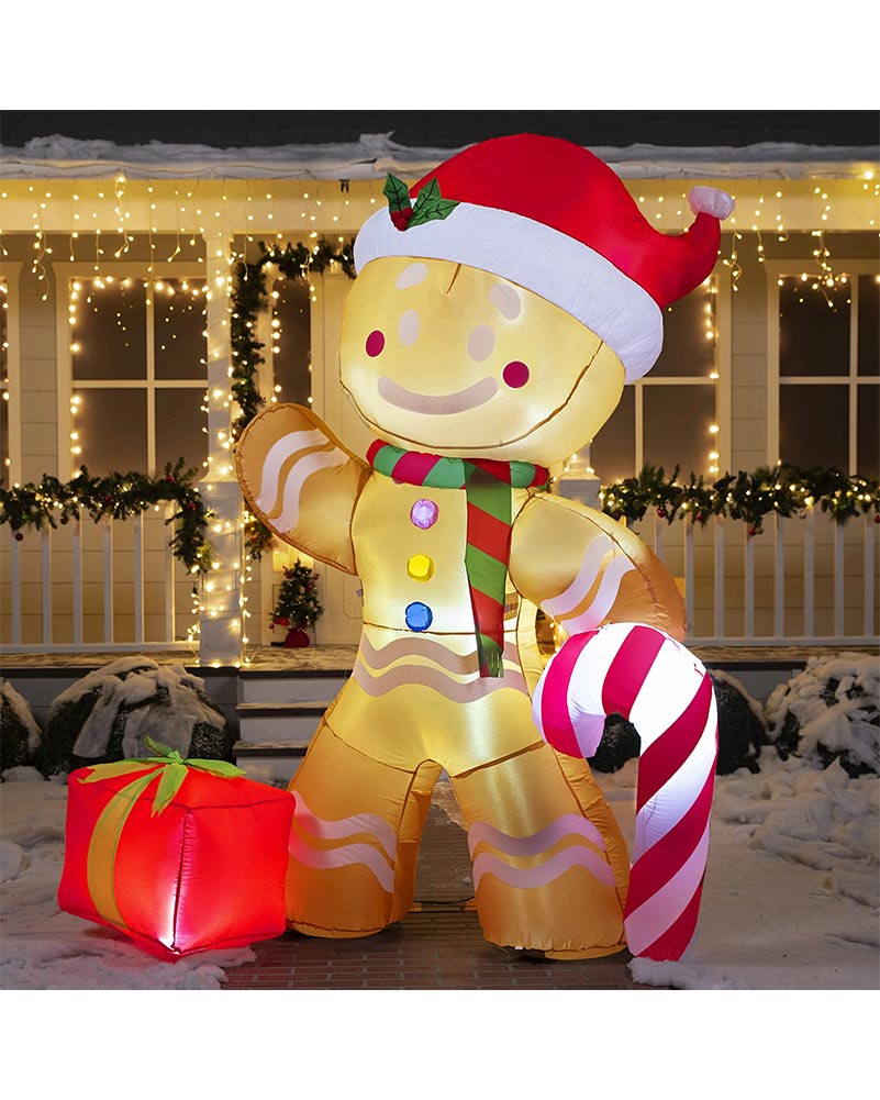 Gingerbread Man Inflatable Christmas Decoration 2.4m