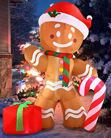 Gingerbread Man Inflatable Christmas Decoration 2.4m
