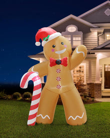 Gingerbread Man Christmas Lawn Inflatable 2.4m