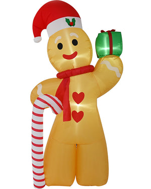 Gingerbread Man Christmas Lawn Inflatable 2.4m