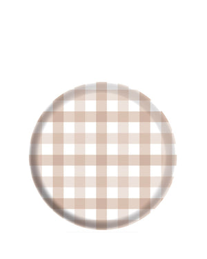 Gingham White Sand 17cm Melamine Plates Pack of 4