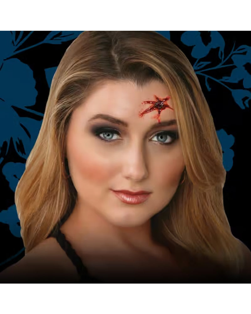 Glam Gore Bullet Hole with Blood FX Appliance Transfer Prosthetic Wound