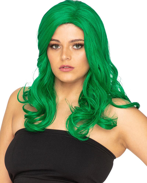 Glamour Deluxe Emerald Green Long Wavy Wig