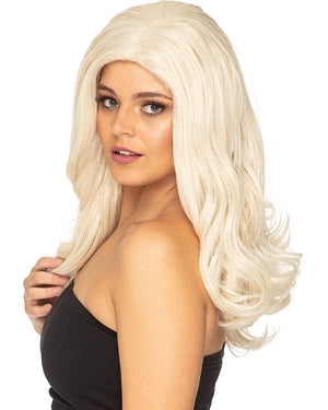 Glamour Deluxe Platinum Blonde Long Wavy Wig