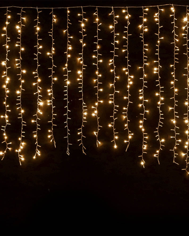 Glistening Gold Twinkling Christmas Curtain Lights 3.5m