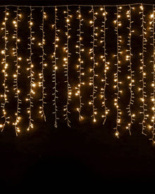 Glistening Gold Twinkling Christmas Curtain Lights 3.5m