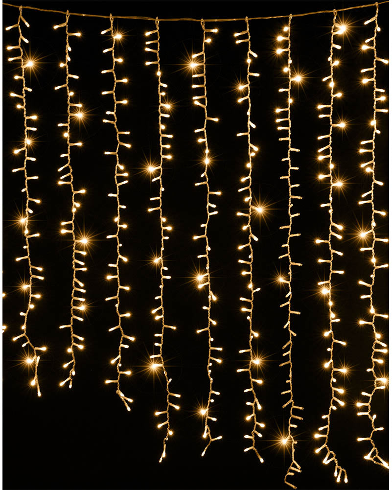 Glistening Gold Twinkling Christmas Curtain Lights 3.5m