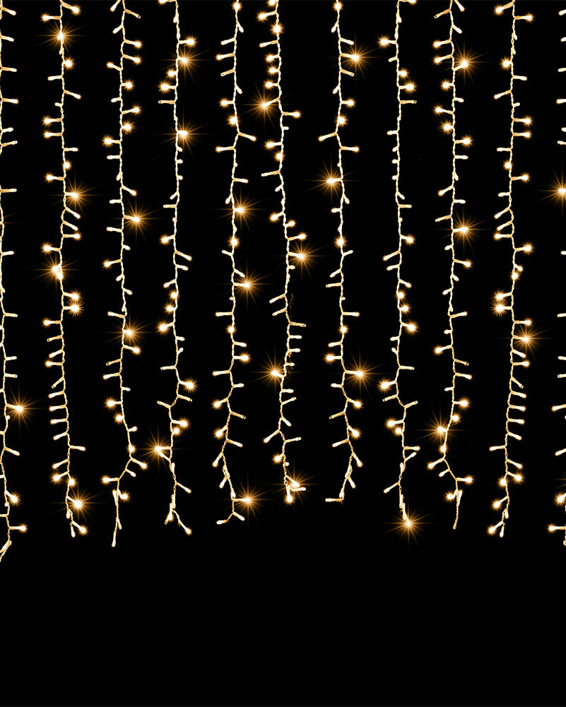 Glistening Gold Twinkling Christmas Curtain Lights 3.5m