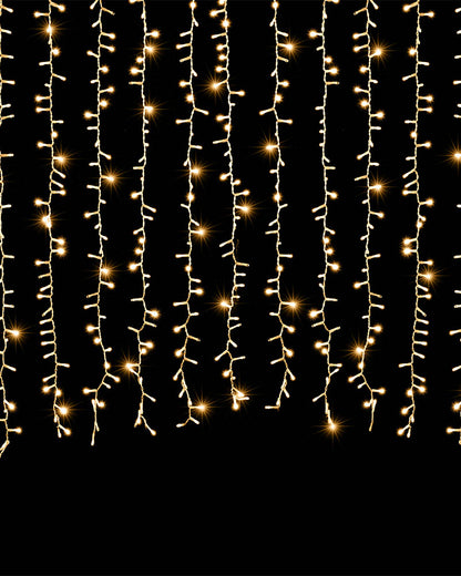 Glistening Gold Twinkling Christmas Curtain Lights 3.5m