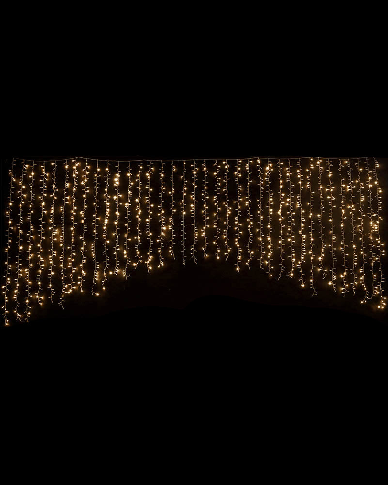 Glistening Gold Twinkling Christmas Curtain Lights 3.5m