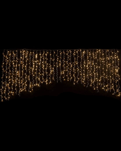 Glistening Gold Twinkling Christmas Curtain Lights 3.5m