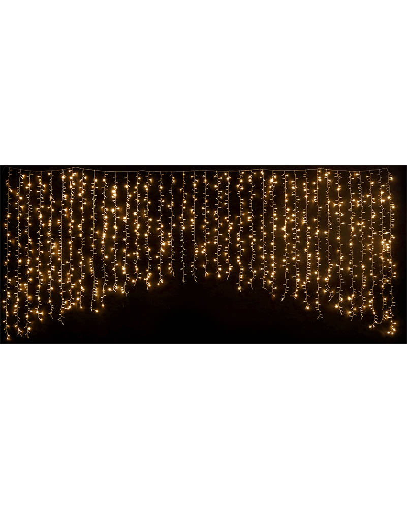 Glistening Gold Twinkling Christmas Curtain Lights 3.5m